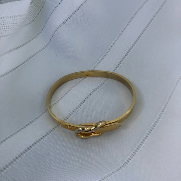 Vtg Goldtone Belt Buckle Bangle - Picture 2 of 11